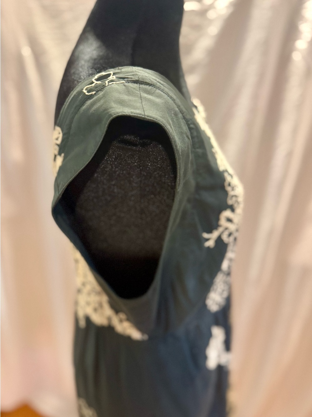J. Crew Mirabel Gray Mini Dress with Cream Floral Embroidery - Picture 7 of 11